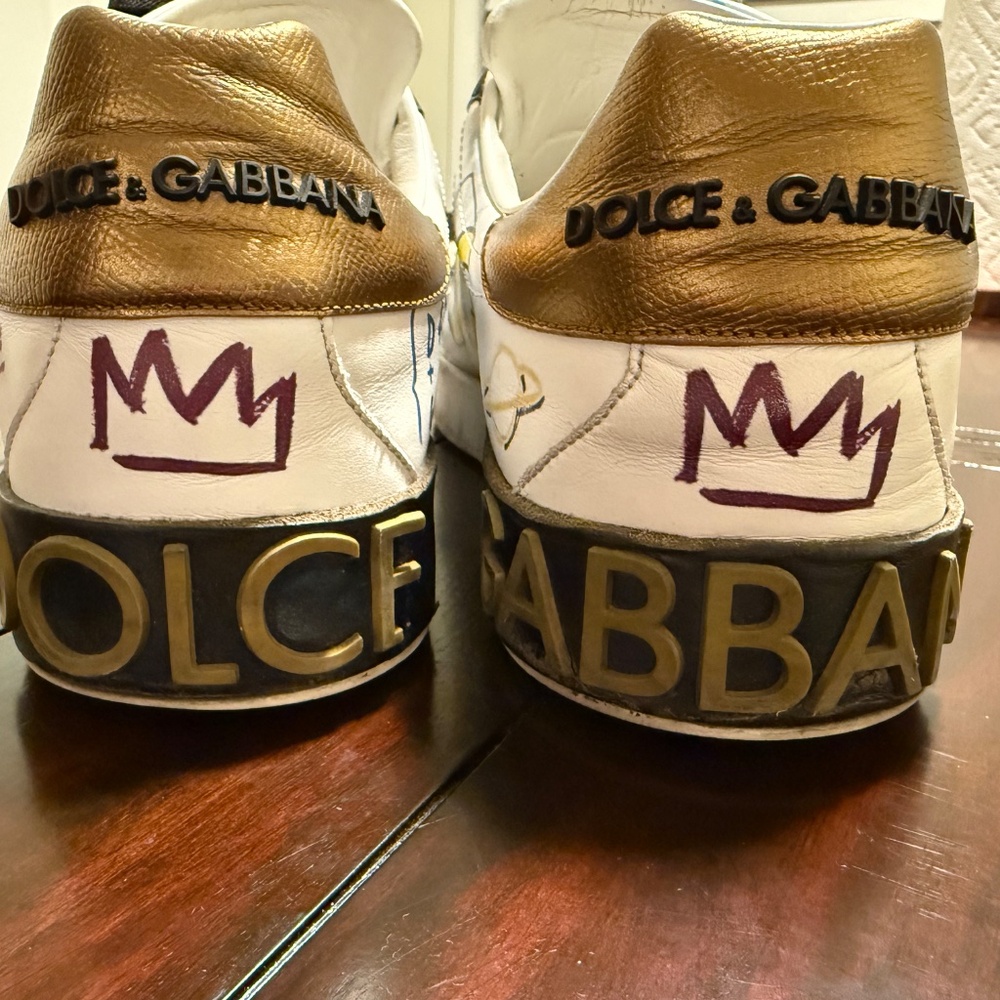 DOLCE & GABBANA MENS PORTOFINO SNEAKERS W GRAFFITI - Picture 4 of 4